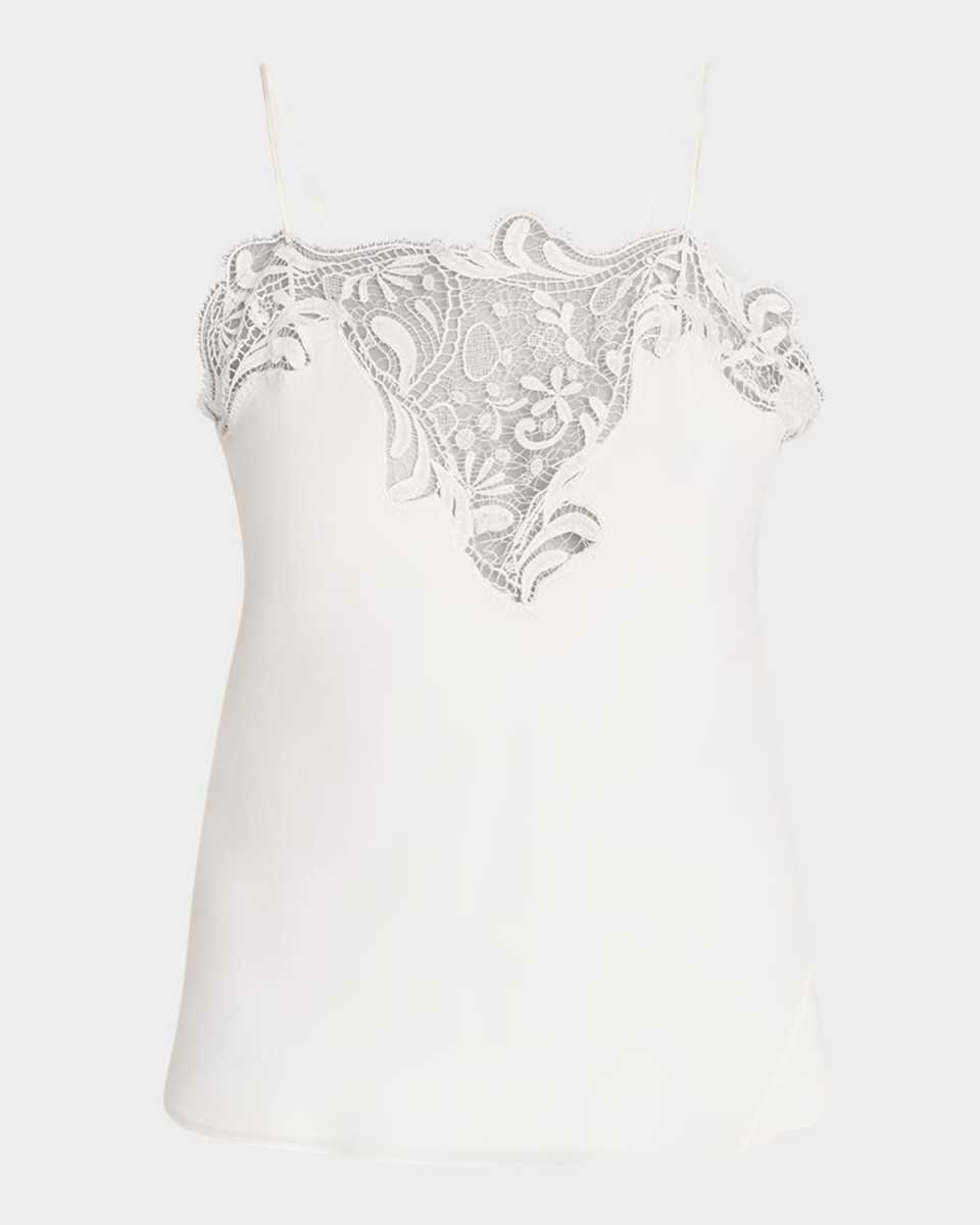 Macrame Lace Crepe De Chine Cami